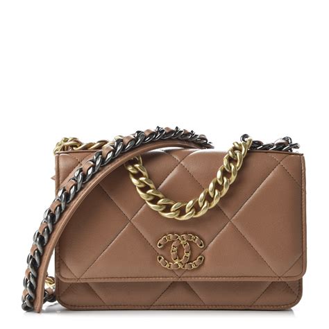 chanel wallet on chain brown|chanel quilted wallet on chain.